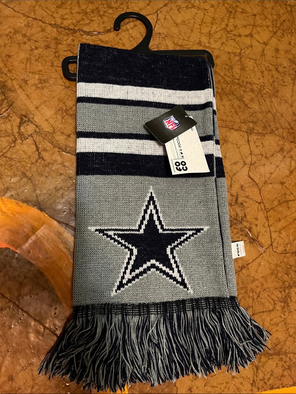 NFL Dallas Cowboys Knit Scarf - Navy, Gray, White